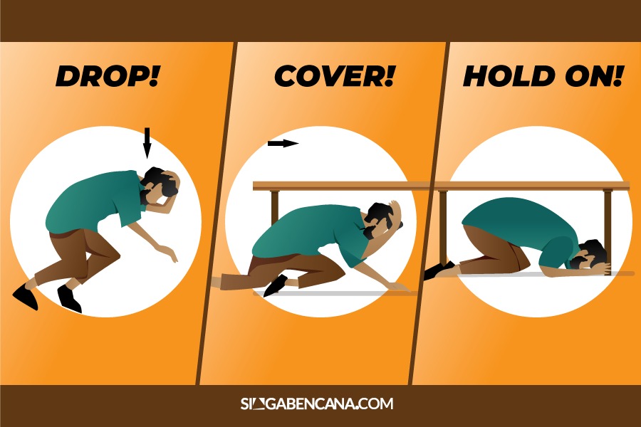 drop, cover, hold