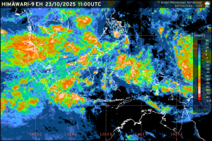 Citra Himawari-9 IR Enhanced - Indonesia. Sumber: BMKG